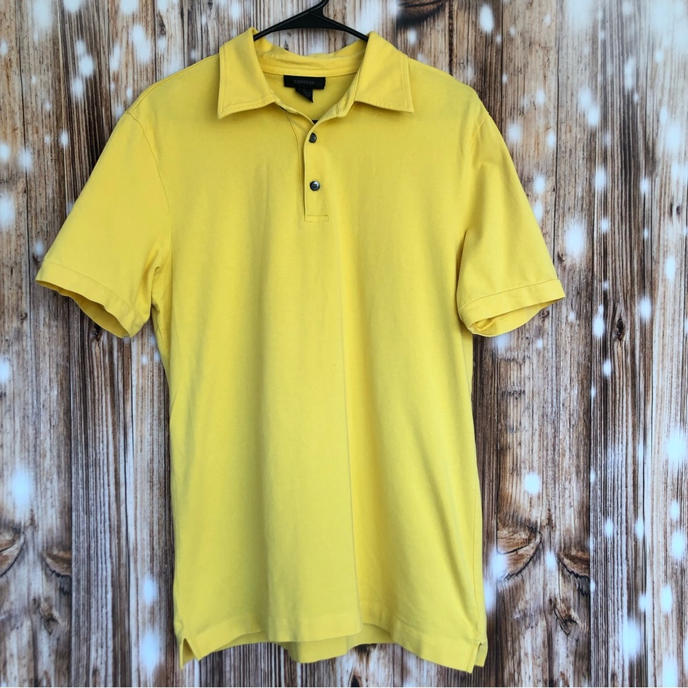 Express Yellow 3 Button Polo
